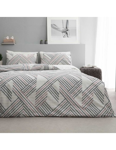 Σετ Σεντόνια Διπλά 200Χ260 Zelma-2 Grey/Pink