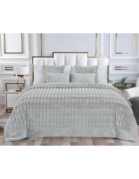 Γούνινη Κουβέρτα Υπέρδιπλη 220x240 Boggi L.Grey