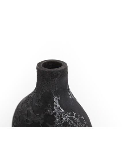 Κεραμικό Διακοσμητικό βάζο Siso Oki Black Spot Silver Medium (18x13x50) Soulworks 0630019