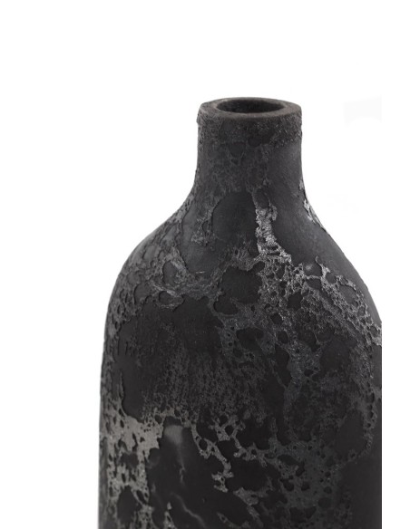 Κεραμικό Διακοσμητικό βάζο Siso Oki Black Spot Silver Medium (18x13x50) Soulworks 0630019