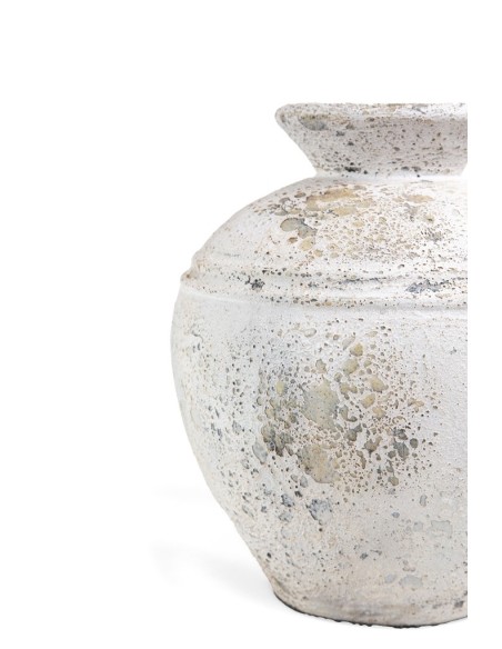 Διακοσμητικό βάζο Bianca Boho White Medium (35x35x40) GRC Soulworks 0630034