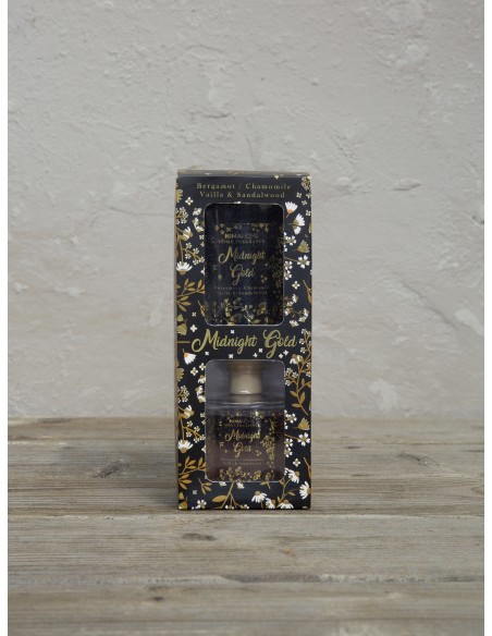 Σετ Αρωματικό Χώρου με Στικ 100ml & Αρωματικό Κερί 130gr - Midnight Gold