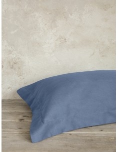 Μαξιλαροθήκες Oxford Superior Satin 52x72+5 - Shadow Blue