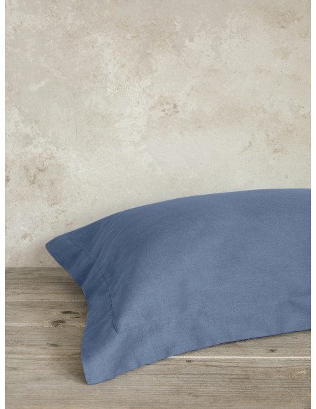 Μαξιλαροθήκες Oxford Superior Satin 52x72+5 - Shadow Blue
