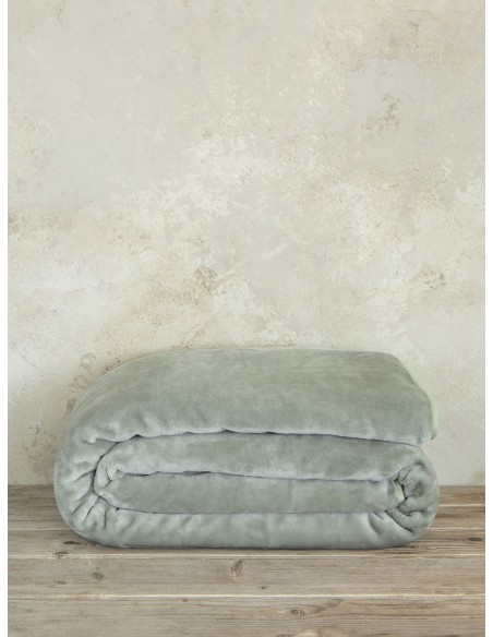 Κουβέρτα Βελουτέ Γίγας 240x260 Coperta - Sage Green