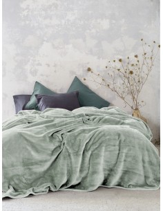 Κουβέρτα Βελουτέ Υπέρδιπλη 220x240 Coperta - Sage Green