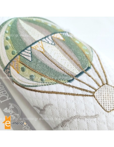 Κουβέρτα Πικέ Αγκαλιάς Hot Air Balloon - Green