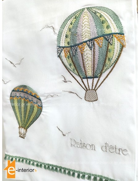 Σετ Σεντόνια Κούνιας Hot Air Balloon - Green
