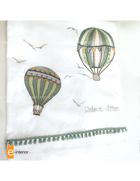 Σετ Σεντόνια Κούνιας Hot Air Balloon - Green