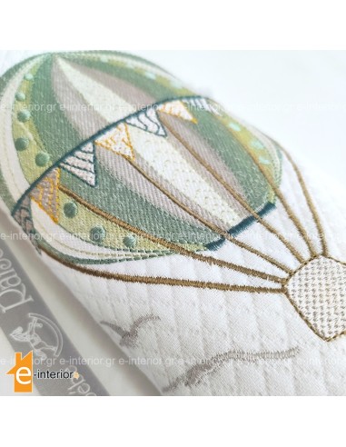 Κουβέρτα Πικέ Κούνιας Hot Air Balloon - Green