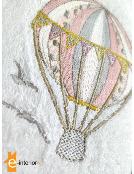 Σετ βρεφικές πετσέτες 2 τμχ - Hot Air Balloon Pink