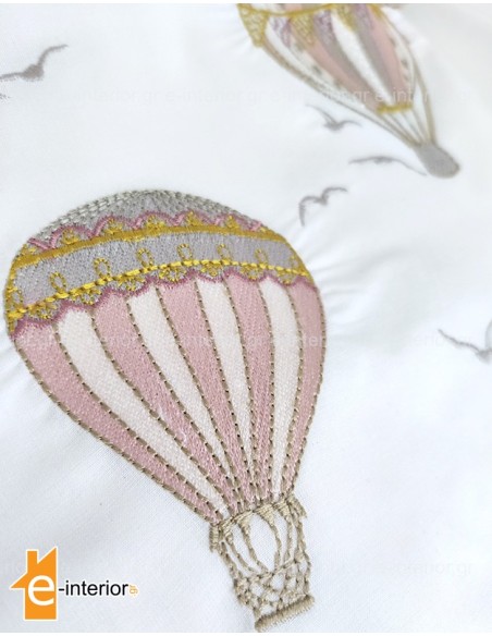 Σετ Σεντόνια Λίκνου Hot Air Balloon - Pink