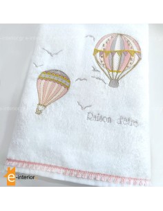 Σετ βρεφικές πετσέτες 2 τμχ - Hot Air Balloon Pink