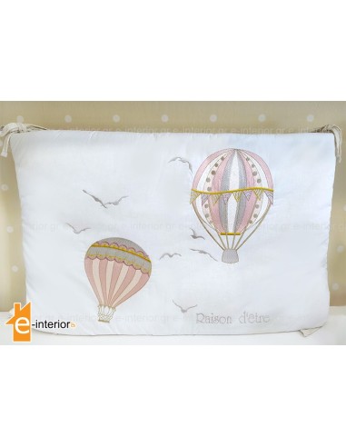 Πάντα Κούνιας 45x210 Hot Air Balloon - Pink