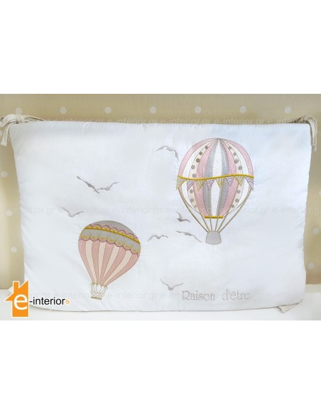 Πάντα Κούνιας 45x210 Hot Air Balloon - Pink