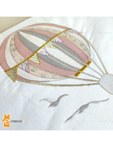 Πάντα Κούνιας 45x210 Hot Air Balloon - Pink