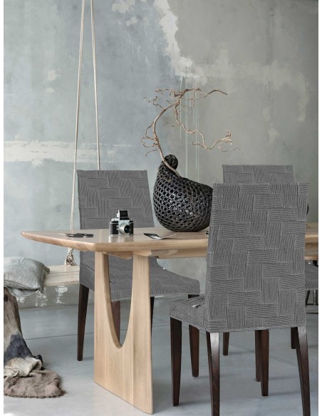 Σετ 6τμχ Ελαστικά καλύμματα τραπεζαρίας FLEX GREY-05