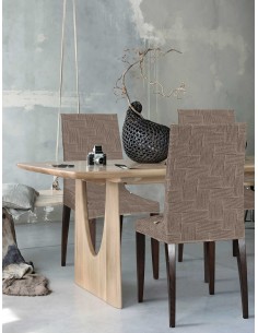 Σετ 6τμχ Ελαστικά καλύμματα τραπεζαρίας FLEX MOCHA-05