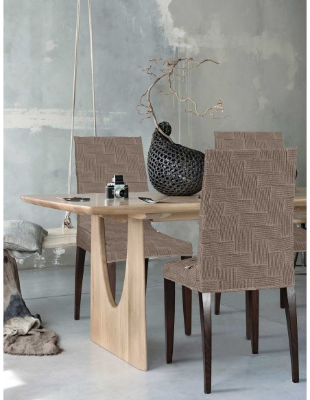 Σετ 6τμχ Ελαστικά καλύμματα τραπεζαρίας FLEX MOCHA-05