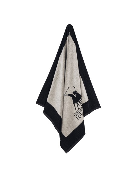 GREENWICH POLO CLUB ΠΕΤΣΕΤΑ ΘΑΛΑΣΣΗΣ 90Χ180 3858 ΕΚΡΟΥ, ΜΑΥΡΟ