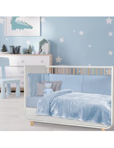 Κουβέρτα Βελουτέ Λίκνου 80x110 Relax 1344 Γαλάζιο 2