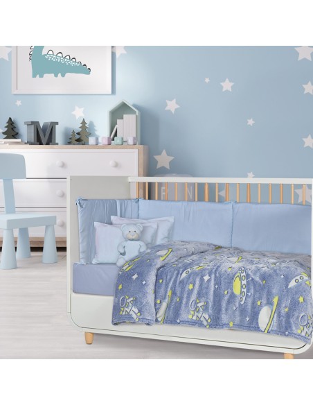 DAS BABY ΚΟΥΒΕΡΤΑ FLEECE 110Χ150 RELAX 4863 ΚΙΤΡΙΝΟ, ΜΠΛΕ