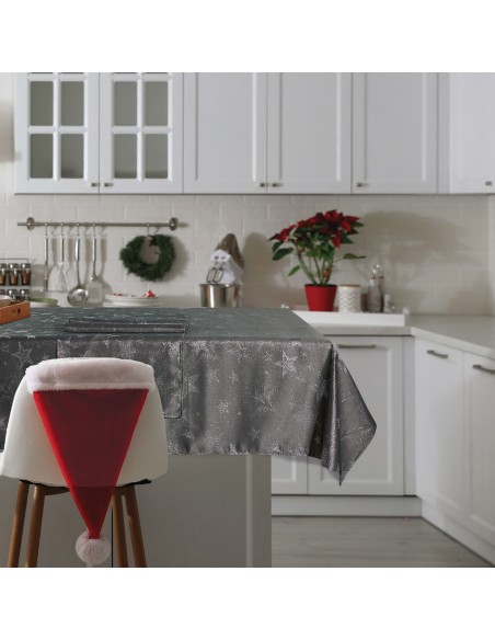 DAS HOME CHRISTMAS ΤΡΑΠΕΖΟΜΑΝΤΗΛΟ 140Χ180 0718 ΑΣΗΜΙ, ΓΚΡΙ