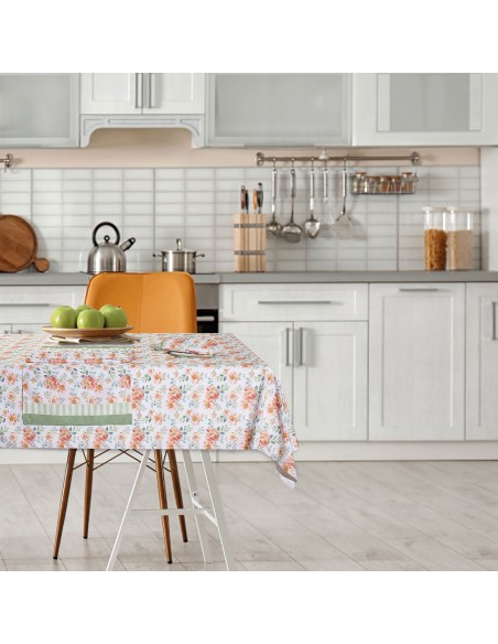 DAS HOME ΤΡΑΠΕΖΟΜΑΝΤΗΛΟ 140Χ180 0720 ΛΕΥΚΟ, ΠΡΑΣΙΝΟ, ΣΟΜΟΝ