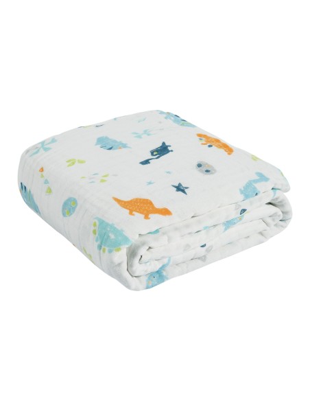 DAS BABY ΚΟΥΒΕΡΤΑ-ΜΟΥΣΕΛΙΝΑ 105X150 RELAX 6623 ΛΕΥΚΟ, ΜΠΛΕ, ΠΟΡΤΟΚΑΛΙ