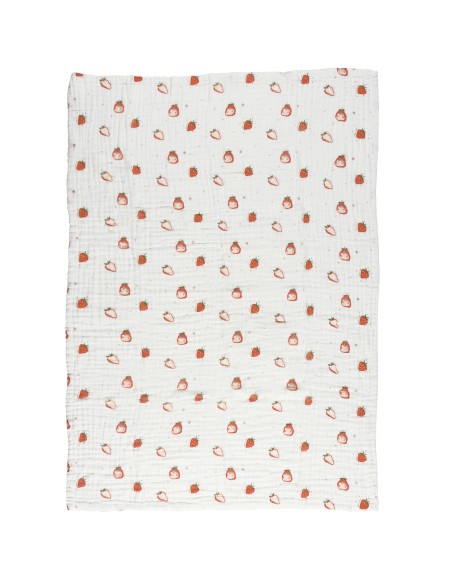 DAS BABY ΚΟΥΒΕΡΤΑ-ΜΟΥΣΕΛΙΝΑ 105X150 RELAX 6621 ΚΟΚΚΙΝΟ, ΛΕΥΚΟ