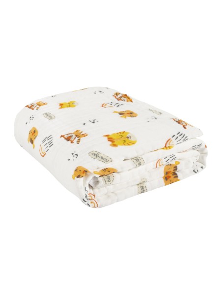DAS BABY ΚΟΥΒΕΡΤΑ-ΜΟΥΣΕΛΙΝΑ 105X150 RELAX 6622 ΛΕΥΚΟ, ΠΟΡΤΟΚΑΛΙ