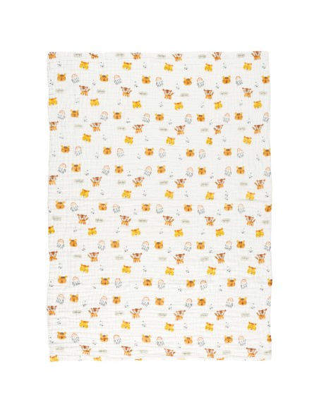 DAS BABY ΚΟΥΒΕΡΤΑ-ΜΟΥΣΕΛΙΝΑ 105X150 RELAX 6622 ΛΕΥΚΟ, ΠΟΡΤΟΚΑΛΙ