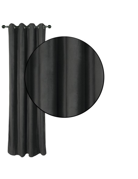 DAS HOME ΚΟΥΡΤΙΝΑ ΜΕ ΚΡΙΚΟΥΣ 140Χ270 2232 ΓΚΡΙ ΣΚΟΥΡΟ