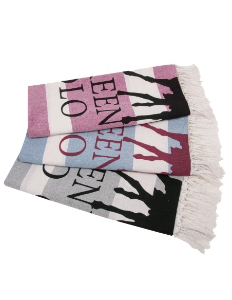 GREENWICH POLO CLUB ΠΕΤΣΕΤΑ-ΠΑΡΕΟ 80Χ170 3843 ΓΚΡΙ, ΡΟΖ