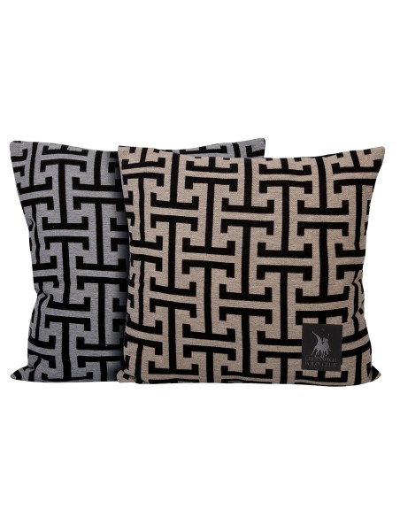 GREENWICH POLO CLUB ΔΙΑΚΟΣΜΗΤΙΚΟ ΜΑΞΙΛΑΡΙ 40X40 3901 ΓΚΡΙ, ΜΑΥΡΟ