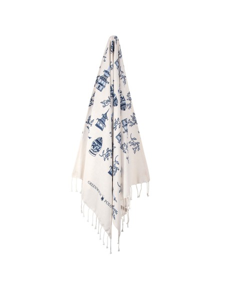 GREENWICH POLO CLUB ΠΕΤΣΕΤΑ-ΠΑΡΕΟ 80Χ180 3670 ΕΚΡΟΥ, ΜΠΛΕ