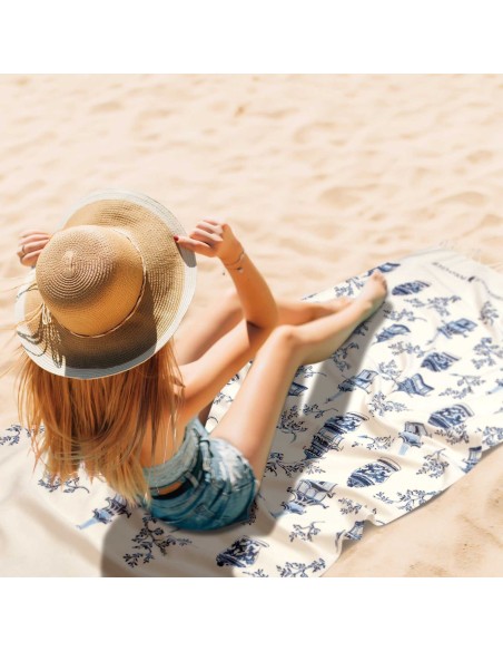 GREENWICH POLO CLUB ΠΕΤΣΕΤΑ-ΠΑΡΕΟ 80Χ180 3670 ΕΚΡΟΥ, ΜΠΛΕ