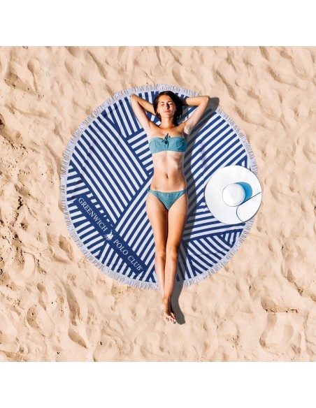 GREENWICH POLO CLUB ΠΕΤΣΕΤΑ ΣΤΡΟΓΓΥΛΗ ΘΑΛΑΣΣΗΣ 3688 ΛΕΥΚΟ, ΜΠΛΕ