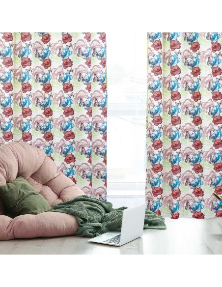 DAS HOME 2106 ΚΟΥΡΤΙΝΑ 140Χ280 ΜΕ ΤΡΟΥΚΣ ΕΚΡΟΥ, ΚΕΡΑΜΙΔΙ, ΛΑΧΑΝΙ, ΠΕΤΡΟΛ