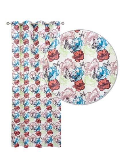 DAS HOME 2106 ΚΟΥΡΤΙΝΑ 140Χ280 ΜΕ ΤΡΟΥΚΣ ΕΚΡΟΥ, ΚΕΡΑΜΙΔΙ, ΛΑΧΑΝΙ, ΠΕΤΡΟΛ