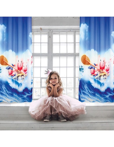 DAS KIDS 2122 ΚΟΥΡΤΙΝΑ-ΚΡΙΚΟΥΣ 140Χ280 ΜΠΛΕ, ΣΙΕΛ, ΣΟΜΟΝ