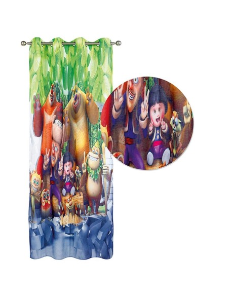 DAS KIDS 2123 ΚΟΥΡΤΙΝΑ ΜΕ ΚΡΙΚΟΥΣ 140Χ280 ΓΚΡΙ, ΚΑΦΕ, ΜΠΕΖ, ΠΡΑΣΙΝΟ