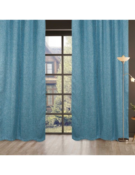 DAS HOME 2132 ΚΟΥΡΤΙΝΑ 140Χ280 ΜΕ ΤΡΟΥΚΣ ΜΠΛΕ