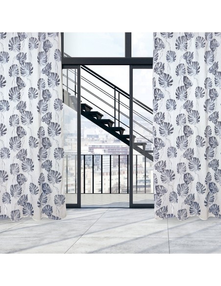 DAS HOME 2177 ΚΟΥΡΤΙΝΑ 140Χ260 ΜΕ ΤΡΟΥΚΣ ΓΚΡΙ, ΕΚΡΟΥ