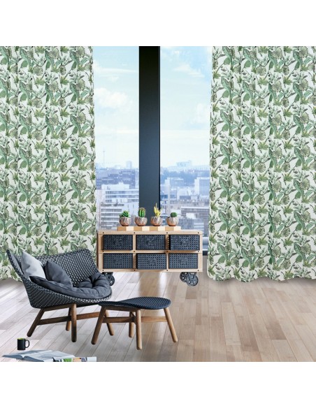 DAS HOME 2178 ΚΟΥΡΤΙΝΑ 140Χ260 ΜΕ ΤΡΟΥΚΣ ΕΚΡΟΥ, ΠΡΑΣΙΝΟ