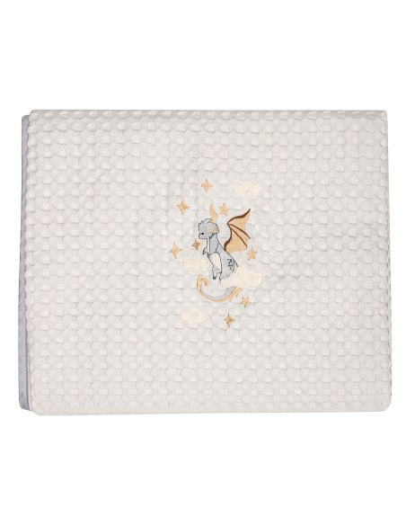 GREENWICH POLO CLUB ΚΟΥΒΕΡΤΑ ΠΙΚΕ 110Χ150 ΒΑΒΥ 8840 ΓΚΡΙ, ΛΕΥΚΟ