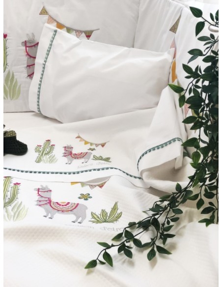 Σετ Σεντόνια Λίκνου Hello Lama - Pink