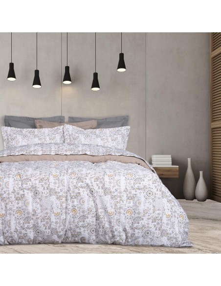 DAS HOME ΚΟΥΒΕΡΛΙ ΜΟΝΟ HAPPY 9624 ΓΚΡΙ, ΛΕΥΚΟ, ΣΠΑΓΓΙ