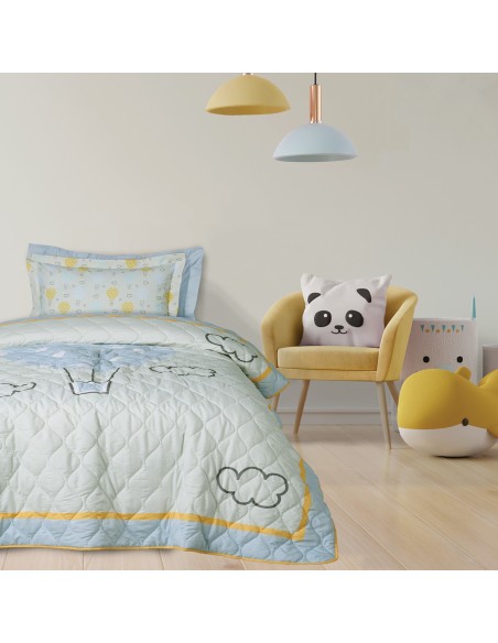 DAS KIDS ΚΟΥΒΕΡΛΙ ΜΟΝΟ 4880 ΓΑΛΑΖΙΟ, ΚΙΤΡΙΝΟ, ΜΕΝΤΑ