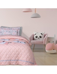 DAS KIDS ΚΟΥΒΕΡΛΙ ΜΟΝΟ 4878 ΓΚΡΙ, ΛΕΥΚΟ, ΡΟΖ